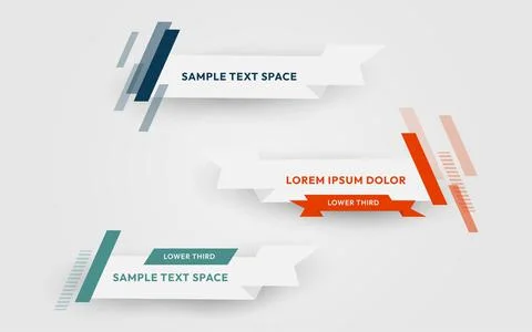 Modern Geometric Lowerthird Vector Banner Template Design Stock Illustration