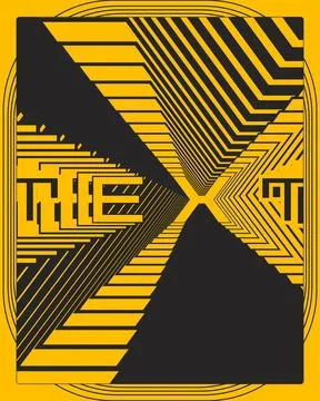 Modern Geometric Optical Illusion Text Poster Contemporary Pattern Wall Art Stock Illustration