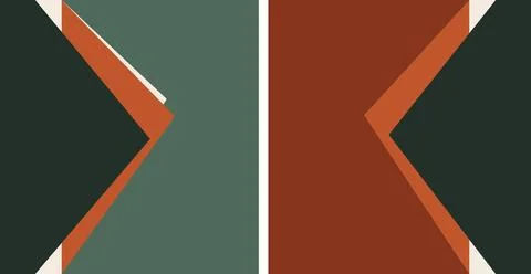 Modern geometric pattern banner with dynamic abstract arrow shapes in fores.. Stock Illustration