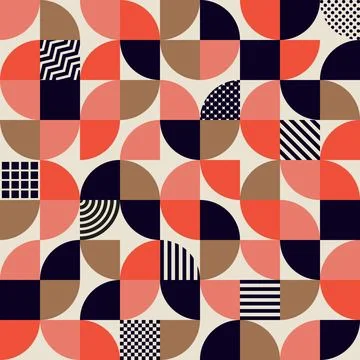 Modern geometric pattern, Bauhaus grid background Stock Illustration