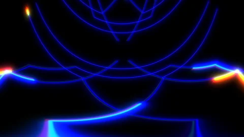 Modern geometric pattern with blue lines and shapes Stock-Footage 255991177