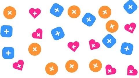 Modern Geometric Pattern with Colorful Shapes and Symbols on White Background Stock Footage 344909240