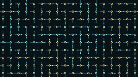 Modern geometric pattern with dots and lines over dark Stock Footage 338066421