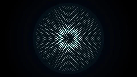 Modern geometric pattern with glowing dots forming circular light design Stock Footage 348430594