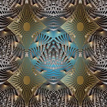Modern geometric pattern with lines, rhombuses, radial shapes. Stock Illustration
