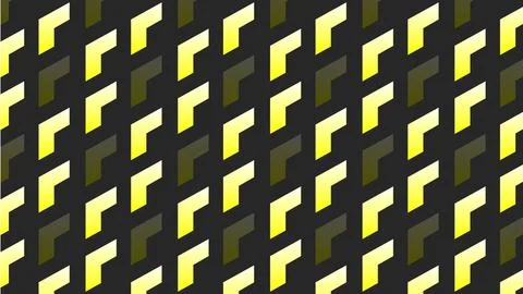 Modern Geometric Pattern with Yellow and Gray Abstract Shapes on Black Back.. Illustrazione stock