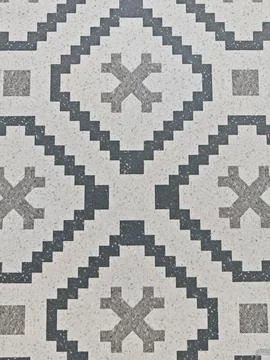 Modern Geometric Patterned Floor Tile Texture Фото