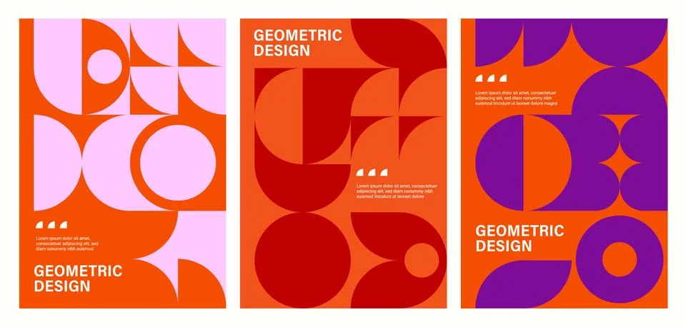 Modern geometric posters with Bauhaus patterns Stock Illustration