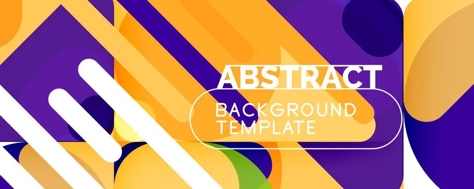 Modern geometric round shapes and dynamic lines, abstract background. Vector Stock Illustration