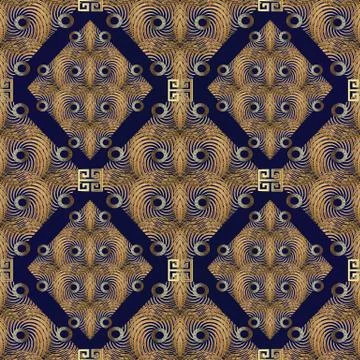 Modern geometric seamless pattern. Abstract dark blue vector  background wall Illustrazione stock