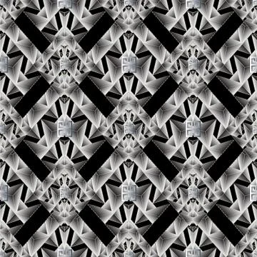 Modern geometric seamless pattern. Abstract black vector background wallpaper Stock Illustration
