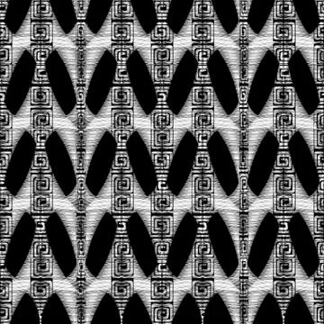 Modern geometric seamless pattern. Black white abstract hatching 库存插图