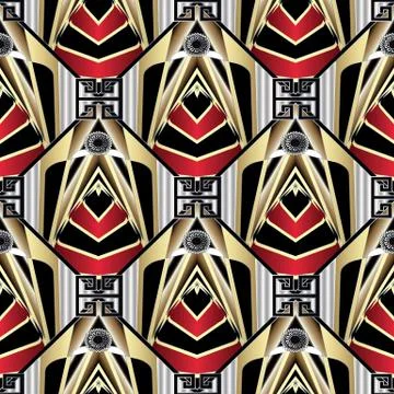 Modern geometric seamless pattern. Greek background. Stock Illustration