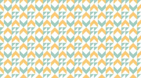 Modern geometric seamless pattern with teal and yellow triangles forming an.. イラスト素材
