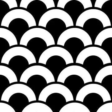 Modern geometric seamless pattern, vector repetitive design in black and white Stock Illustration