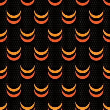 Modern geometric shape crescent seamless pattern tiny star background vector. Illustrazione stock