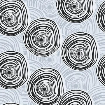 Abstract seamless pattern. White curvy lines on grey background