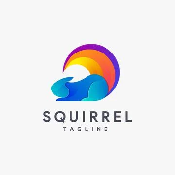 Modern geometric squirrel logo icon vector template on white background Stock Illustration