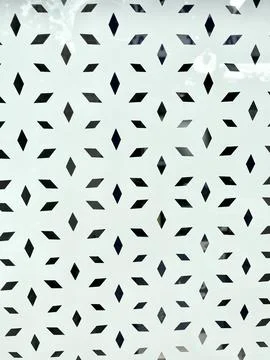 Modern Geometric Star Seamless Pattern Cutout Design on Frosted Glass Window Stock Photos