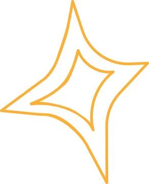 Modern Geometric Star in star. Two yellow stars. Line art Stock Illustration