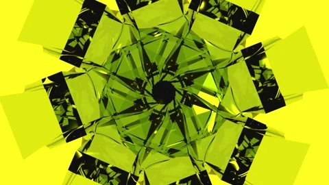 Modern geometric starburst pattern design. Vibrant yellow radial symmetry for di Vídeo Stock 334271658