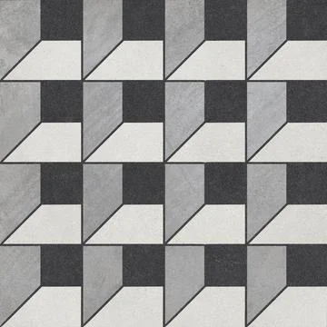 Modern Geometric Stone Tile Pattern Stock Photos