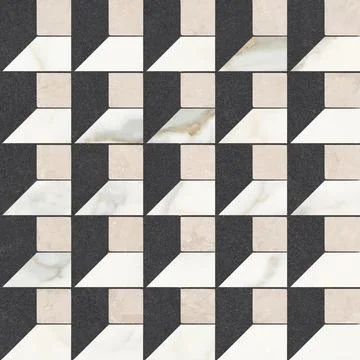 Modern Geometric Stone Tile Pattern Stockfoto's