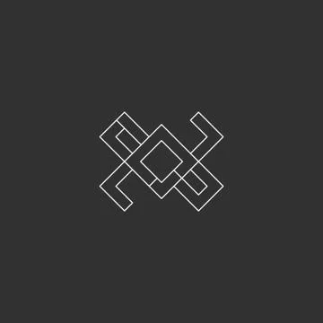 Modern geometric symbol logo concept. design symbols with abstract shapes tha Illustrazione stock