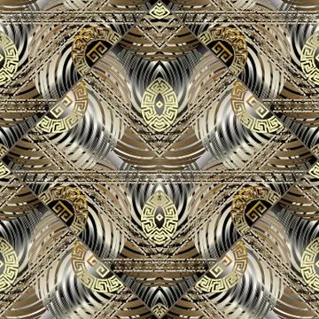 Modern geometric vector 3d seamless pattern. Illustrazione stock