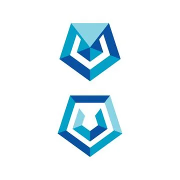 Modern geometric vector logotype initial letter V logo premium brand identity Stock Illustration