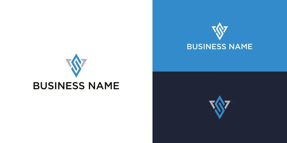 Modern Geometric VS Logo – Bold Initial Monogram for Business Branding Stock Illustration