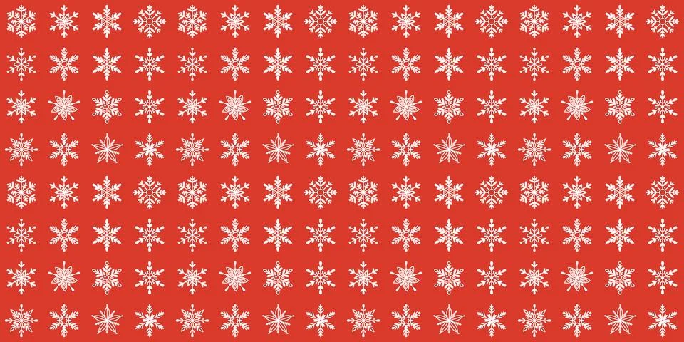 Modern geometric winter seamless pattern with snowflakes. Christmas and New Year Stock Illustration