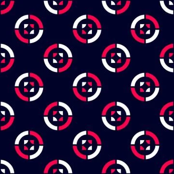 Modern Geometrical circle seamless pattern on blue background Stock Illustration