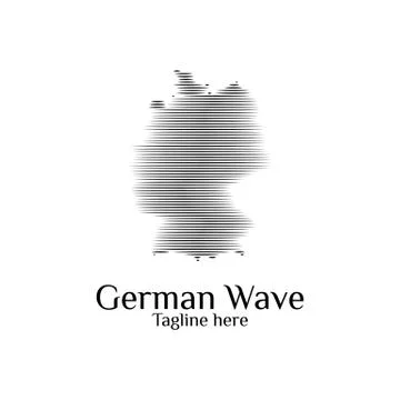 Modern german wave logo template designs vector illustration simple Stock Illustration