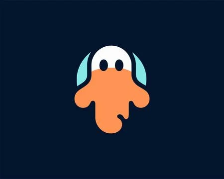 Modern ghost logo vector for halloween Stock Illustration
