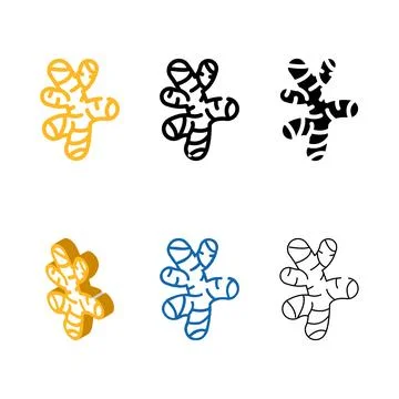 Modern ginger root color icon vector Stock Illustration