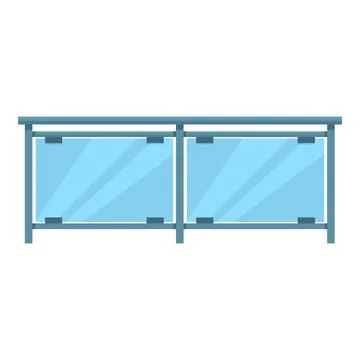Modern glass balcony railing separating inside from outside 스톡 일러스트