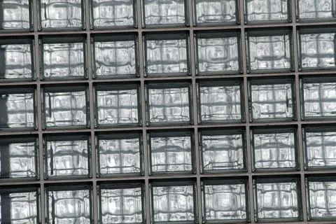Modern Glass Blocks Wall Diffused Light Stock Photos