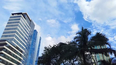 Modern Glass Buildings with clouds reflection. São Paulo, Brazil Video stock 224553944