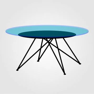 Modern glass coffee table  Stock Illustration