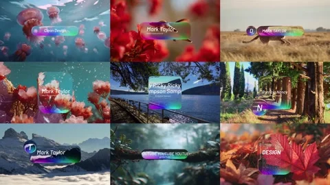 Modern Glass Lower Thirds Colorful Pack | Clean Motion Titles Stock After Effects