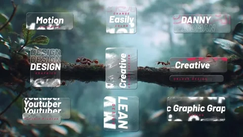 Modern Glass Lower Thirds for YouTube Stock After Effects