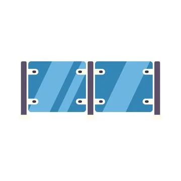 Modern glass railing system providing safety and division Stock Illustration