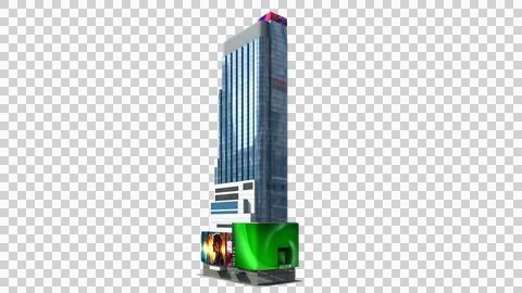 Modern Glass Skyscraper with Massive Corner LED Screen Isolated Stock Illustration