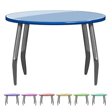 Modern glass table cartoon vector graphic Stock Illustration