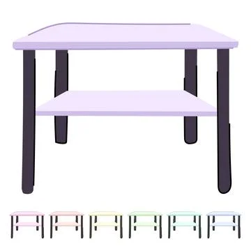 Modern glass table vector cartoon graphic Stockillustratie