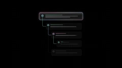 Modern glass UI comment thread featuring a sleek design with a black background Vidéo 341329384