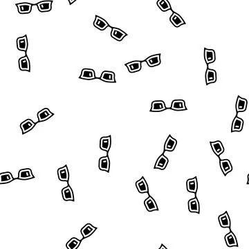 Modern glasses optical glyph vector seamless pattern Illustrazione stock