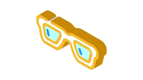Modern glasses optical isometric icon animation Stock Footage 327295867