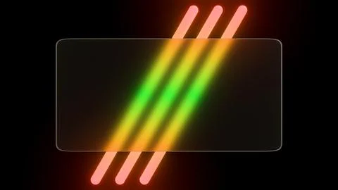 Modern glassmorphic background with glowing gradient lines behind frosted g.. Stock Illustration